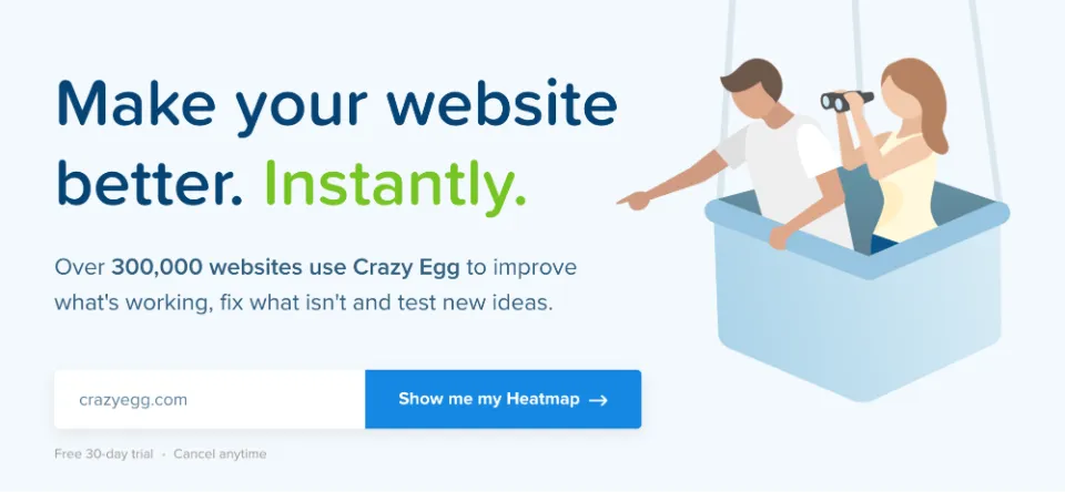 CrazyEgg Landing Page